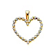 14K Yellow Gold CZ Open Heart Pendant thumb 0