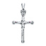 XX Large Irish Crown of Glory CZ Rhodium Sterling Silver Crucifix Pendant