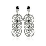 3 Hanging Outline Disc Stainless Steel Earring