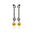 Two Toned Hanging Heart Stainless Steel Earring
