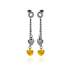 Two Toned Hanging Heart Stainless Steel Earring