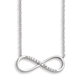 Sterling Silver CZ Infinity Necklace