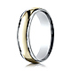 6mm Domed YG Center Rimmed Wedding Band by Benchmark Rings in 14K Two-Tone Gold thumb 0