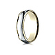 6mm Domed WG Center Rimmed Wedding Band by Benchmark Rings in 14K Two-Tone Gold thumb 0