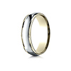 6mm Domed WG Center Rimmed Wedding Band by Benchmark Rings in 14K Two-Tone Gold