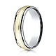 6mm Satin YG Center Duo Milgrain Rimmed 14K Two-Tone Gold Wedding Band thumb 0