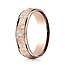 6mm Hammered Center Rounded Edge Wedding Band by Benchmark Rings in 14K Rose Gold