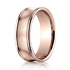 7.5mm 14K Rose Gold Satin Concave Rimmed Benchmark Wedding Band