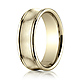 7.5mm 14K Yellow Gold Satin Concave Rimmed Benchmark Wedding Band thumb 0