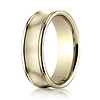 7.5mm 14K Yellow Gold Satin Concave Rimmed Benchmark Wedding Band