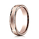 4mm Satin Center Rimmed Wedding Band by Benchmark in 14K Rose Gold thumb 0