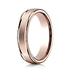 4mm Satin Center Rimmed Wedding Band by Benchmark in 14K Rose Gold