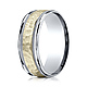 8mm YG Hammered Rounded Edge Wedding Band by Benchmark Rings in 14K Two-Tone Gold thumb 0