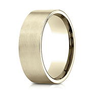 8mm Satin Finish Flat Wedding Band by Benchmark Rings in 14K Yellow Gold