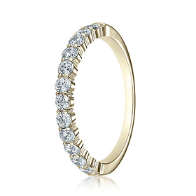 2.5mm 12-Stone Round Diamond Wedding Band by Benchmark in 14K Yellow Gold 0.48 ctw