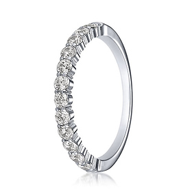 2.5mm 12-Stone Round Diamond Wedding Band by Benchmark in 14K White Gold 0.48 ctw