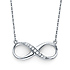 Floating Semi-Lined CZ Infinity Necklace - 14K White Gold