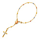 3mm Moon-Cut Bead Our Lady of Guadalupe Rosary Bracelet in 14K Tricolor Gold thumb 0