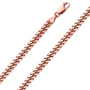 5mm 14K Rose Gold Solid Men's Miami Cuban Link Chain Necklace 20-30in