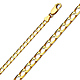 3.5mm 14K Yellow Gold Solid Square Curb Cuban Link Chain Necklace 20-24in thumb 0