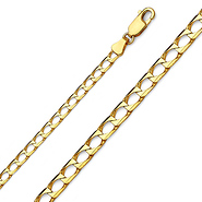 3.5mm 14K Yellow Gold Solid Square Curb Cuban Link Chain Necklace 20-24in