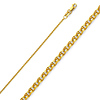 1.2mm 14K Yellow Gold Solid Flat Open Spiga Wheat Chain Necklace 16-24inch