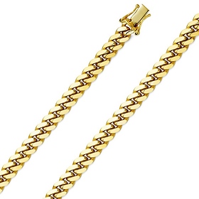 6mm 14K Yellow Gold Men's Miami Cuban Link Chain Necklace 22-30in