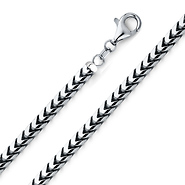 5mm 18K White Gold Solid Men's Square Franco Chain Necklace 20-30in