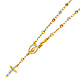 4mm Moon-Cut Bead Our Lady of Guadalupe Rosary Bracelet in 14K Tricolor Gold thumb 0