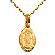 Virgin Mary Miraculous Mini Medal Necklace with Cable Chain - 14K Yellow Gold (16-20in) thumb 0