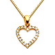 CZ Mini Open Heart Charm Necklace with Box Chain - 14K Yellow Gold 16-22in thumb 0