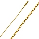 1.2mm 14K Yellow Gold Solid Diamond-Cut Angled Oval Cable Chain Necklace 16-22in thumb 0