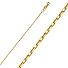 1.2mm 14K Yellow Gold Solid Diamond-Cut Angled Oval Cable Chain Necklace 16-22in