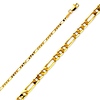 2.3mm 14K Yellow Gold Solid Figaro Link Chain Necklace 16-24in - Lite Solid