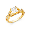 Woven Trellis 1-CT Princess-Cut CZ Engagement Ring in 14K Yellow Gold