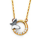 CZ Eternity Karma Circle with Butterfly in 14K Two-Tone Gold thumb 0