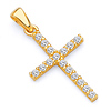 Petite Pave CZ Cross Pendant in 14K Yellow Gold