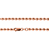 4mm Solid 14K Rose Gold Solid Men's Ball Bead Chain Necklace 20-30in