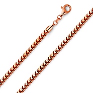 3.7mm 14K Rose Gold Solid Franco Chain Necklace 20-30in