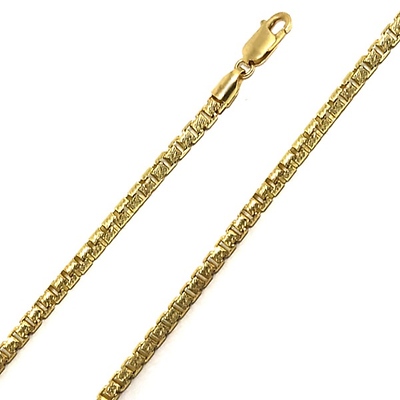4mm 14K Yellow Gold Solid Men's Diamond-Cut Box Chain Necklace 20-30in
