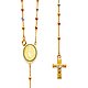 2.5mm Mirrorball Bead Our Lady of Guadalupe Rosary Necklace in 14K Tricolor Gold 20in thumb 0