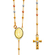 2.5mm Moon-Cut Bead Our Lady of Guadalupe Rosary Necklace in 14K Tricolor Gold 20in thumb 0