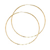 Faceted Endless Large Hoop Earrings - 14K Yellow Gold 1.5mm x 2.1 inch