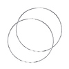 Faceted Endless Large Hoop Earrings - 14K White Gold 1.5mm x 2.1 inch