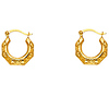 Petite 14K Yellow Filigree Hoop Earrings - 13mm or 0.5 inches