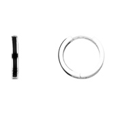 14K White Gold Petite Onyx Huggie Hoop Earrings