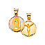 14K TriGold Holy Double Side Stamp Pendant