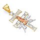 Extra Large Caravaca CZ Crucifix Pendant in 14K Tricolor Gold thumb 0
