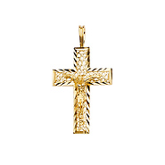 Intricate 14K Yellow Gold Crucifix Pendant