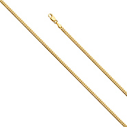 2.5mm 14K Yellow Gold Solid Miami Cuban Chain Necklace 18-24in